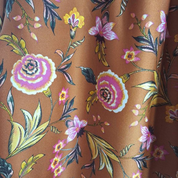 Loft Mixed Print Floral Henley Blouse Size Medium - Picture 8 of 13